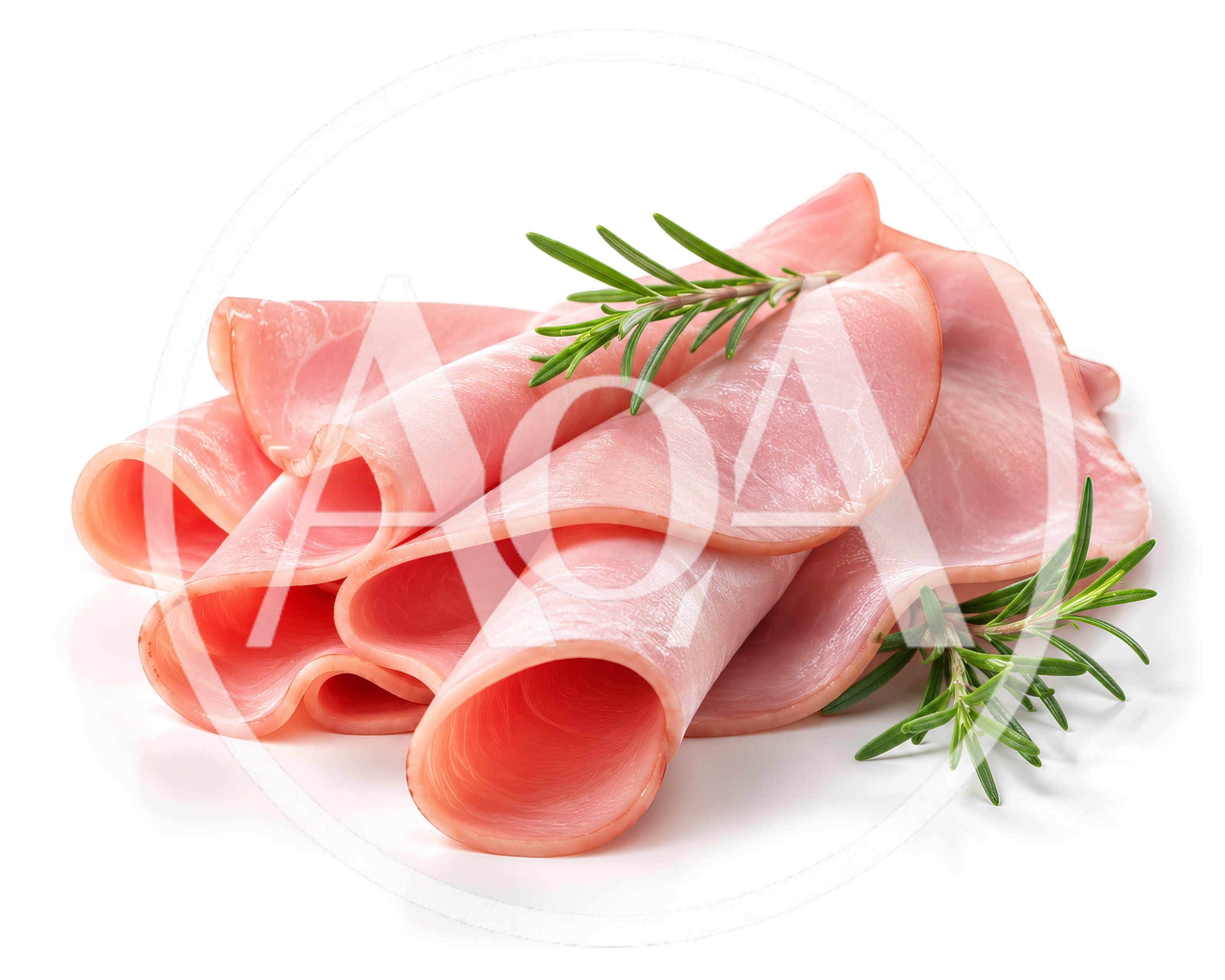 Fresh Sliced Ham With Rosemary Sprigs