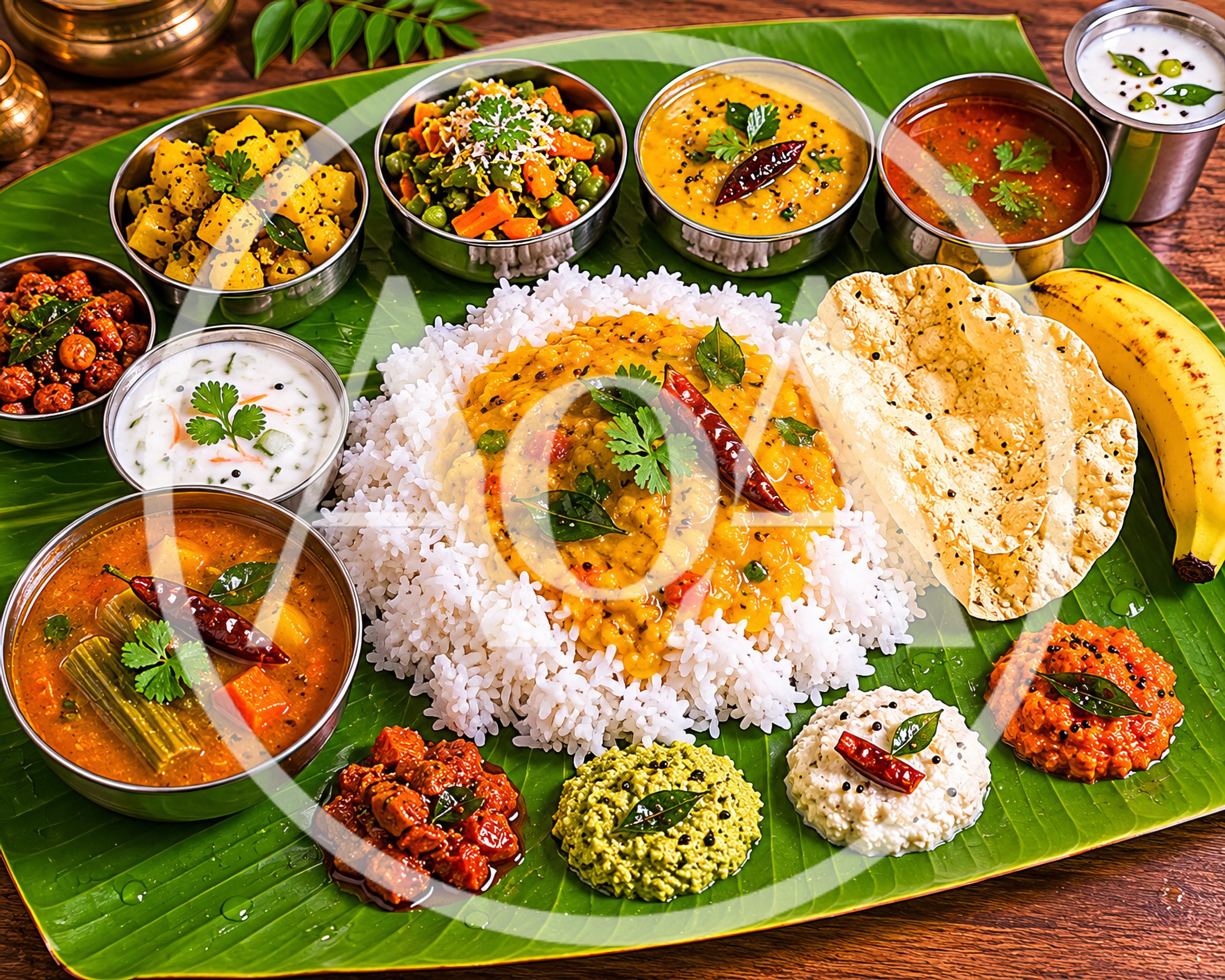 Traditional South Indian Vegetarian Thali Meal