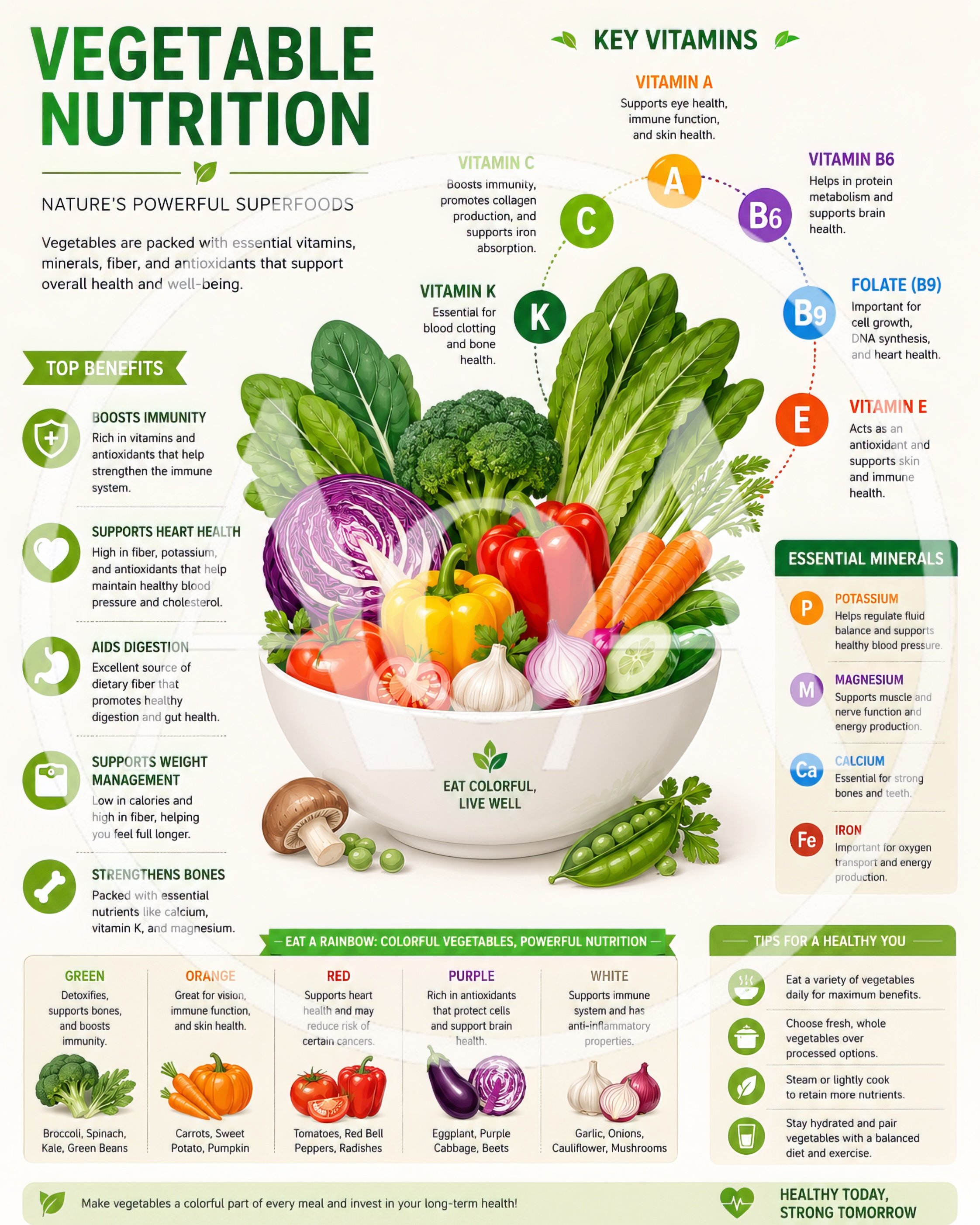 Vegetable Nutrition Infographic With Colorful Fresh Produce