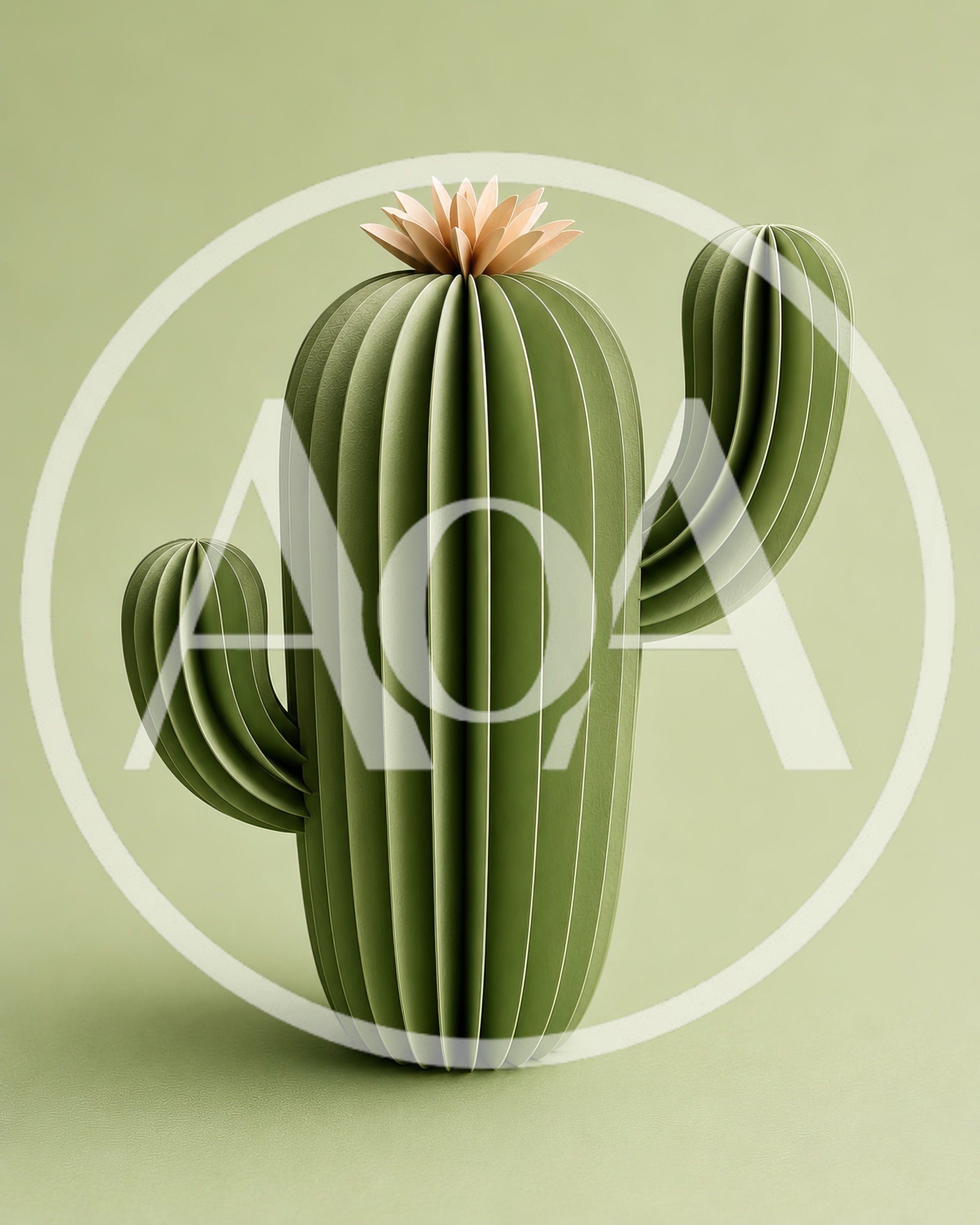 Paper Craft Cactus With A Flower