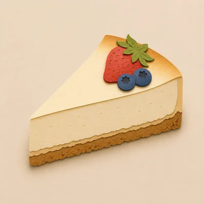 Paper Craft Cheesecake Slice With Fruit Topping