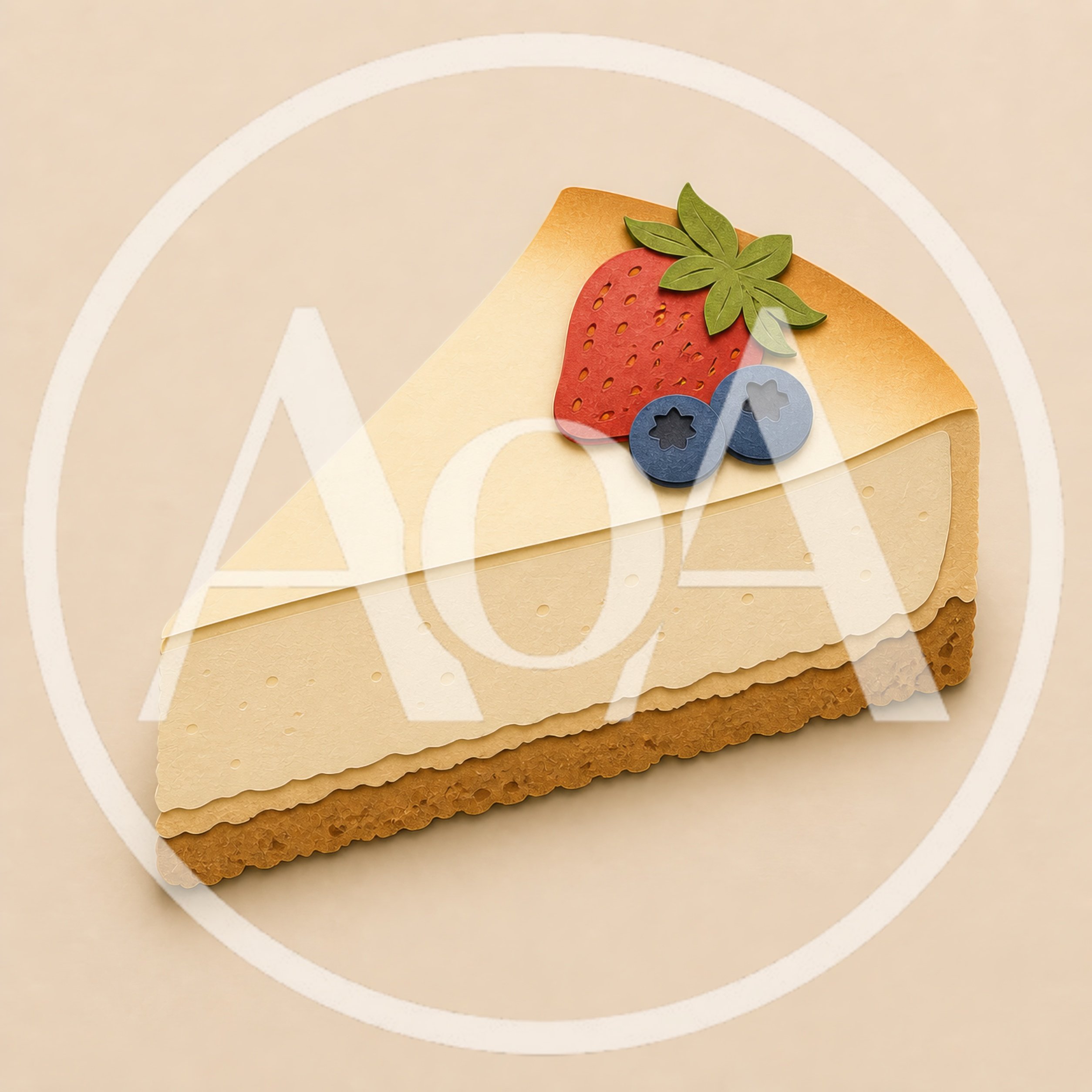 Paper Craft Cheesecake Slice With Fruit Topping
