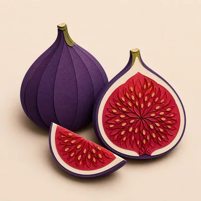 Paper Craft Fig Fruit Illustration