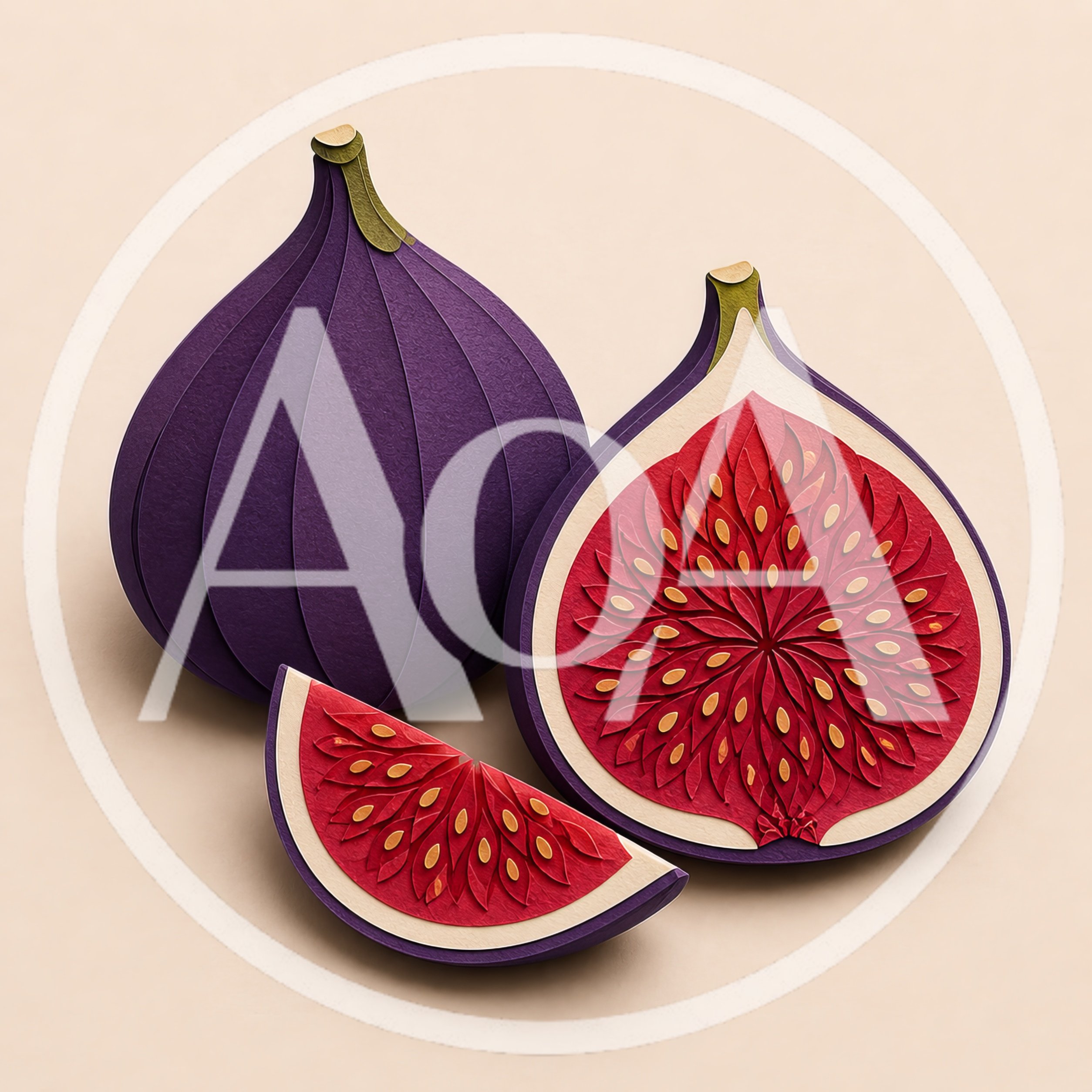 Paper Craft Fig Fruit Illustration