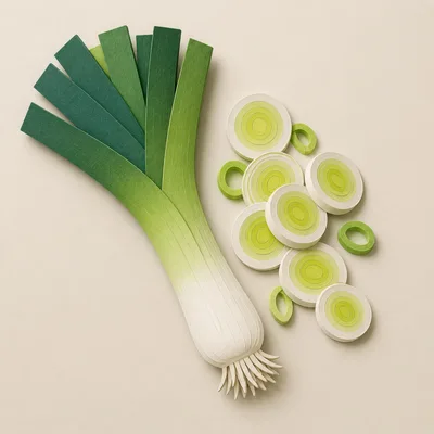 Paper Craft Leek With Sliced Rings