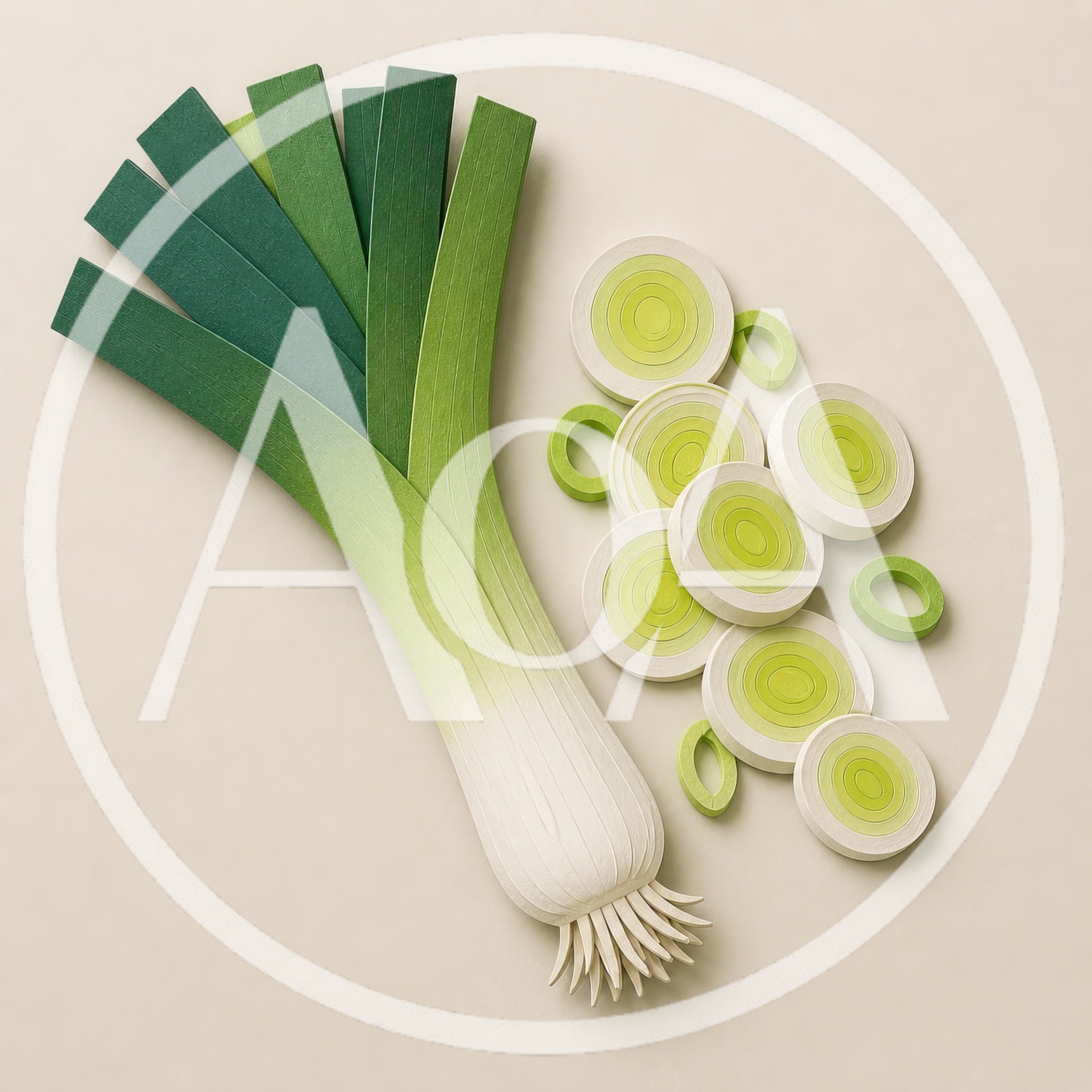 Paper Craft Leek With Sliced Rings