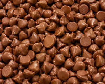 Close Up Of Milk Chocolate Baking Chips