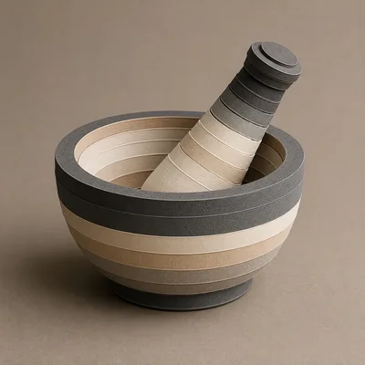 Modern Striped Mortar and Pestle Set