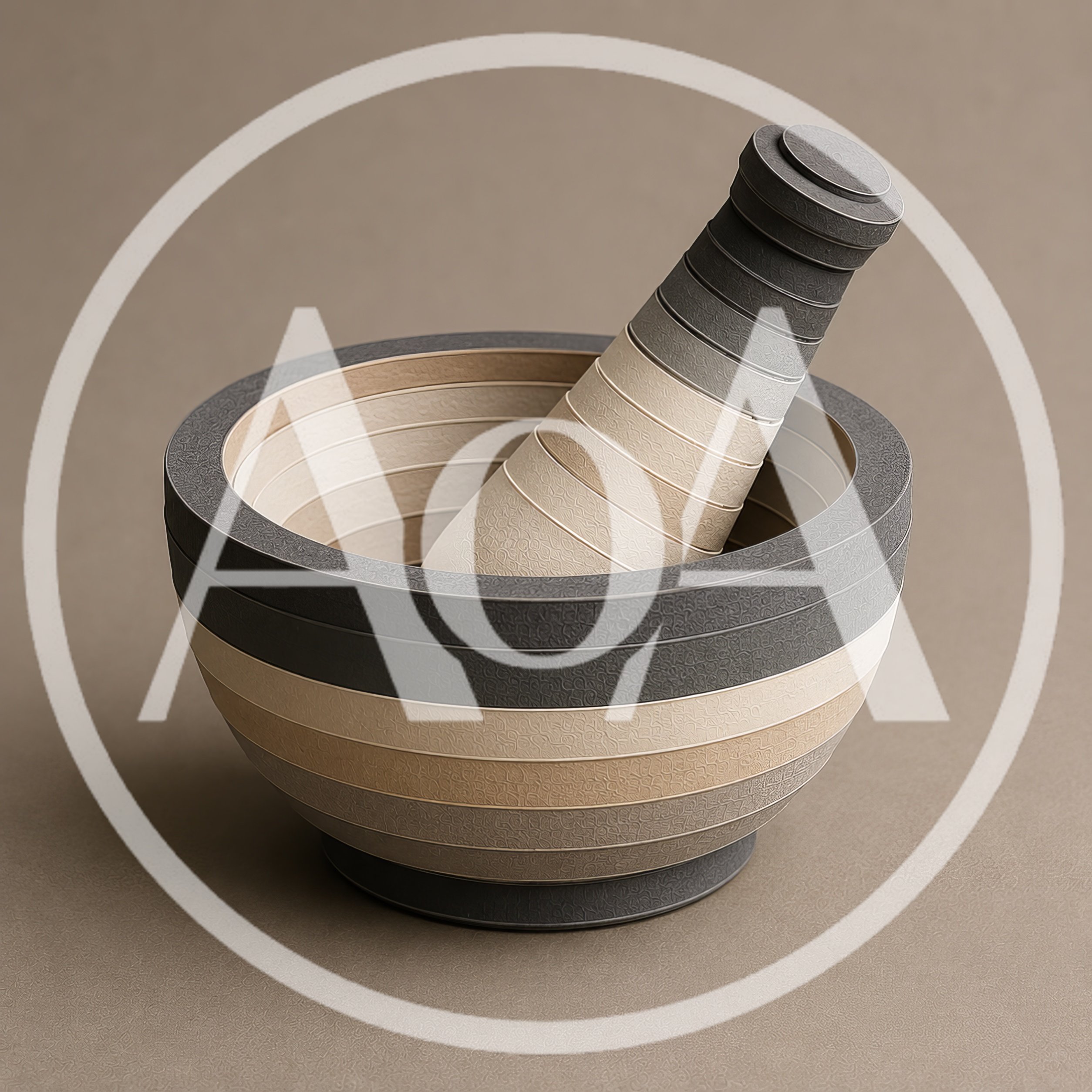 Modern Striped Mortar and Pestle Set