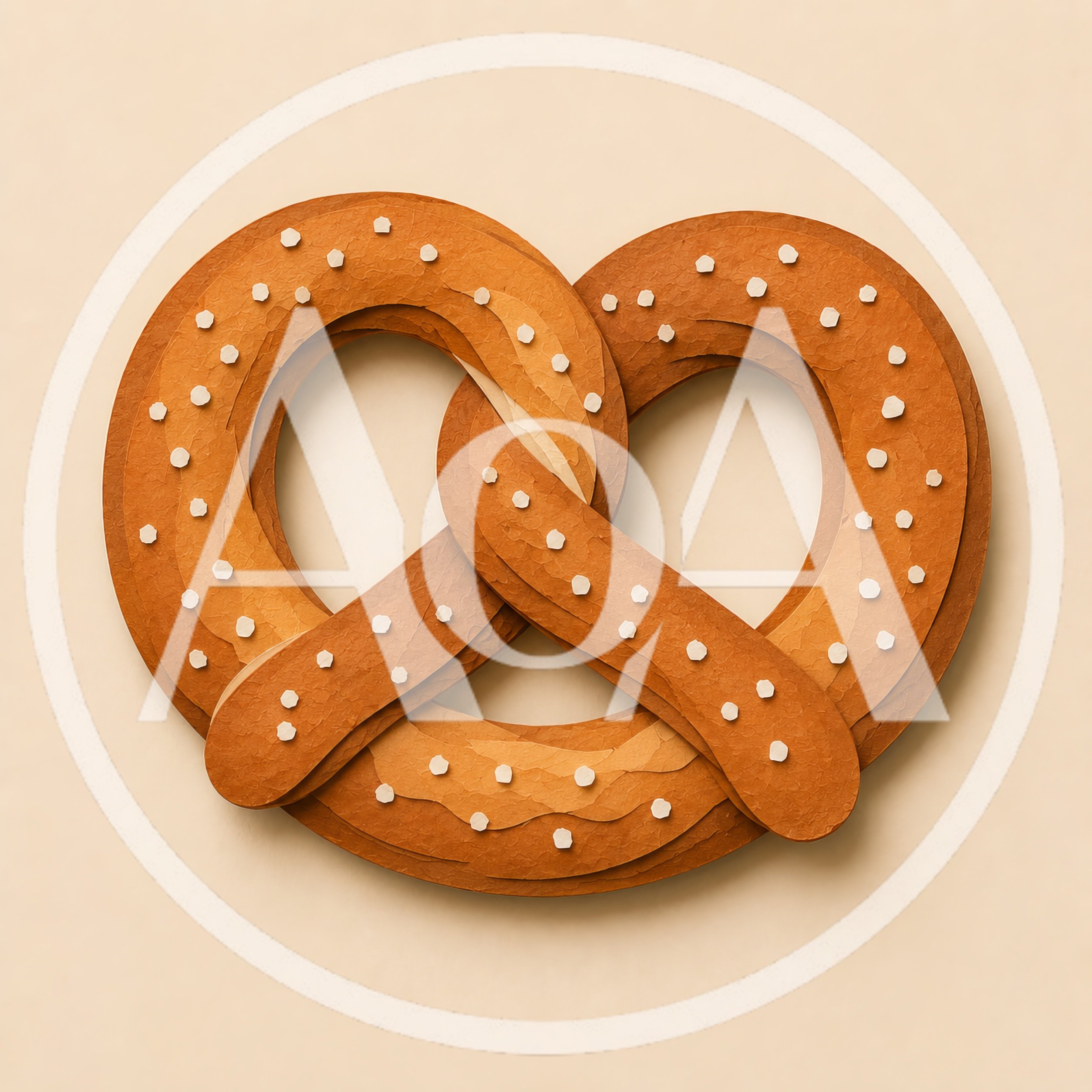 Paper Cutout Style Pretzel Illustration