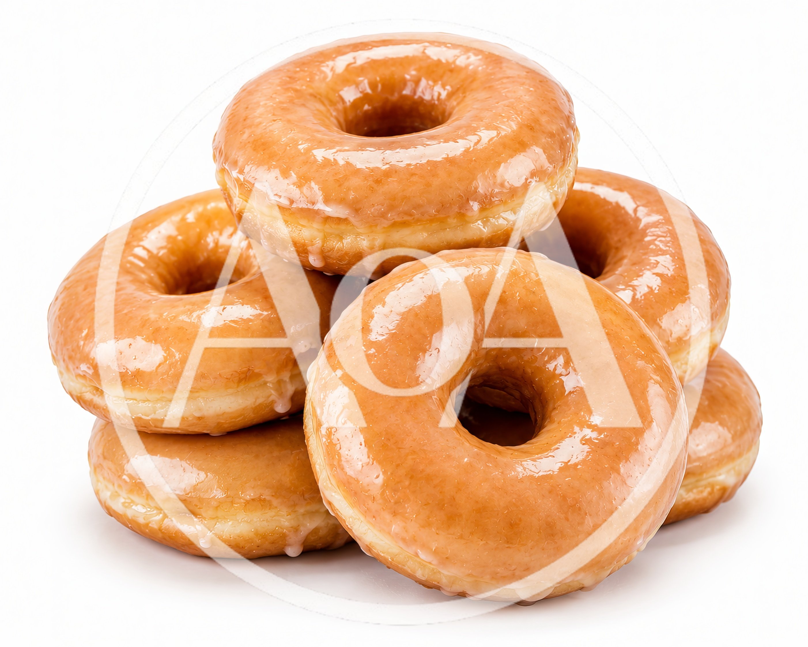 Stack of Fresh Glazed Donuts