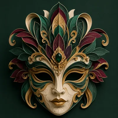 Ornate Venetian Masquerade Mask With Floral Filigree