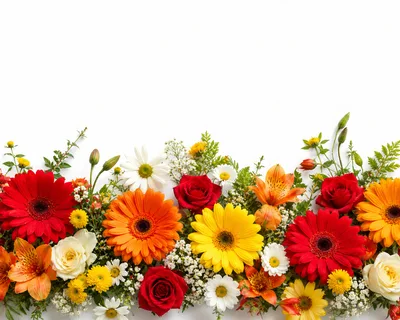 Vibrant Floral Border Arrangement With Assorted Spring Flowers