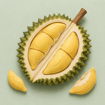Paper Craft Durian Fruit Illustration
