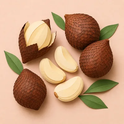 Salak Snake Fruit Arrangement on Soft Background