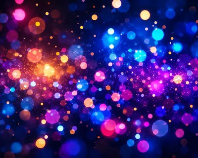 Abstract Background With Glowing Colorful Bokeh Lights
