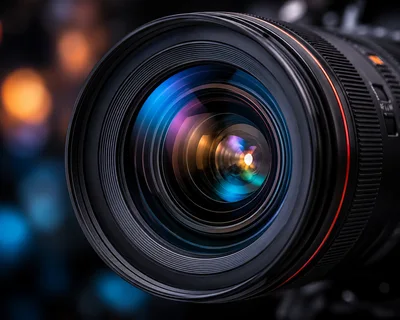 Close Up Of A Professional Camera Lens