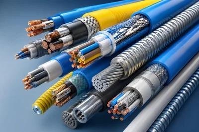 Assorted Industrial Electrical Cables and Wiring