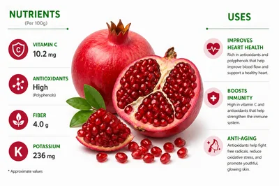 Pomegranate Nutritional Benefits Infographic Chart