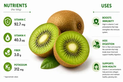 Kiwi Fruit Nutritional Benefits Infographic