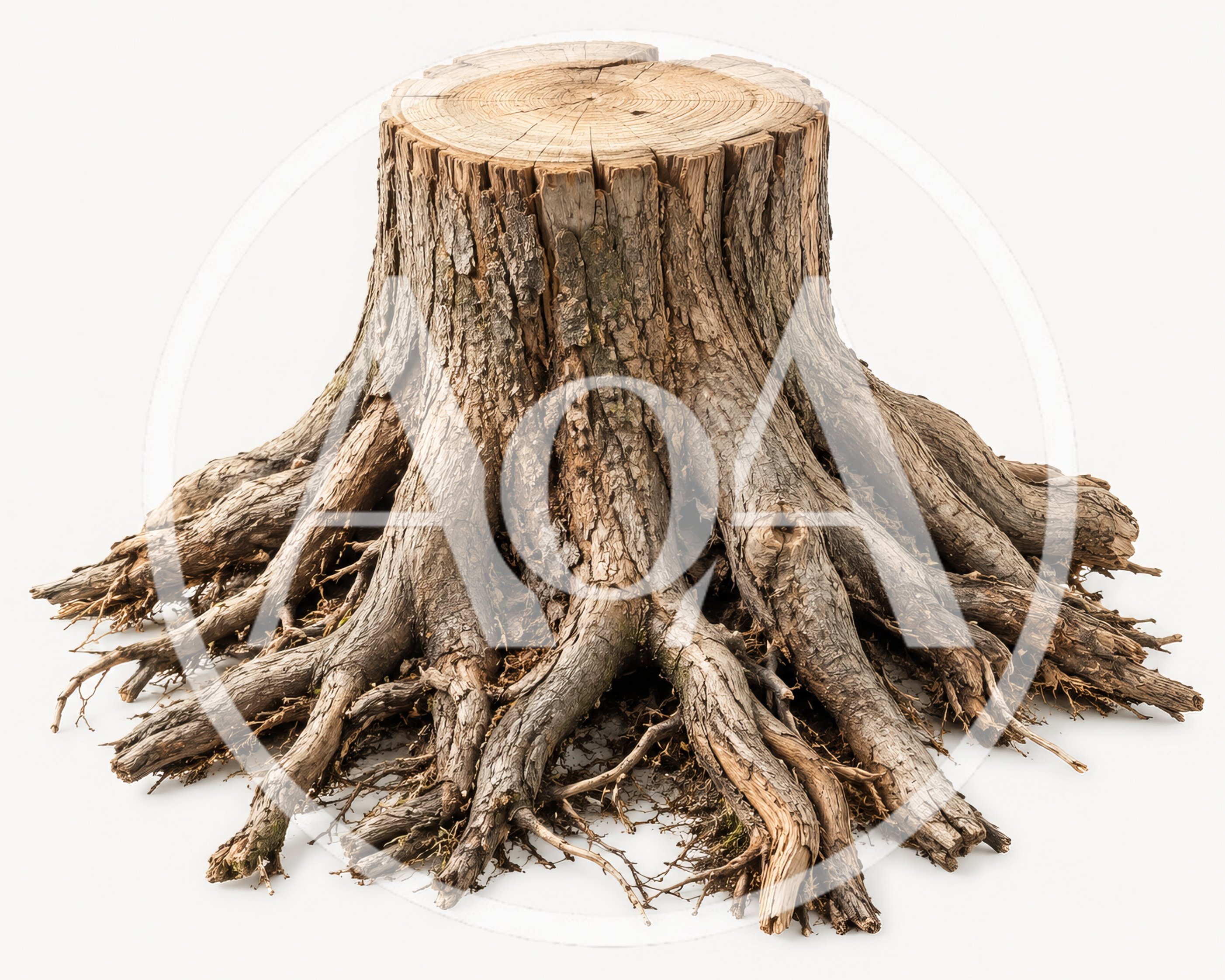 Old Tree Stump With Exposed Roots