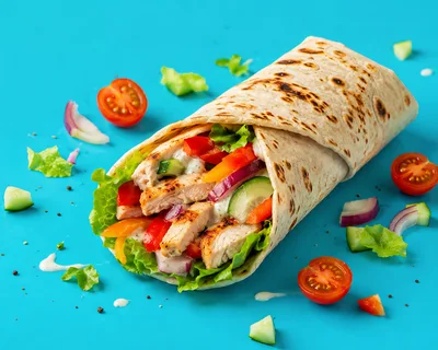 Grilled Chicken Wrap With Fresh Vegetables