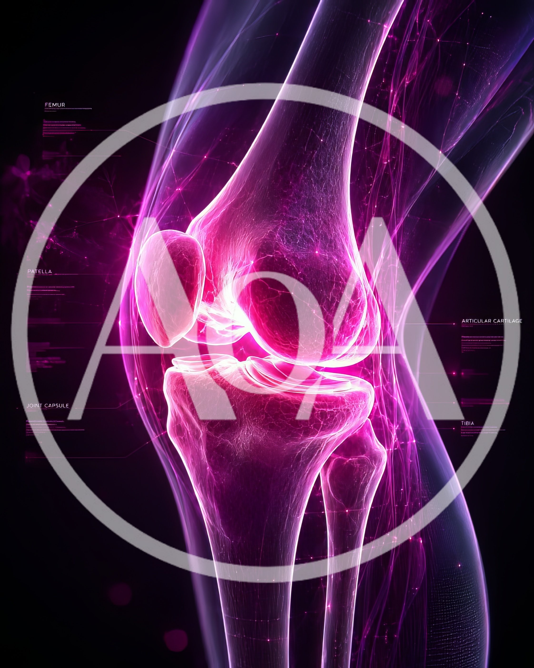Digital Medical Illustration Of Human Knee Anatomy