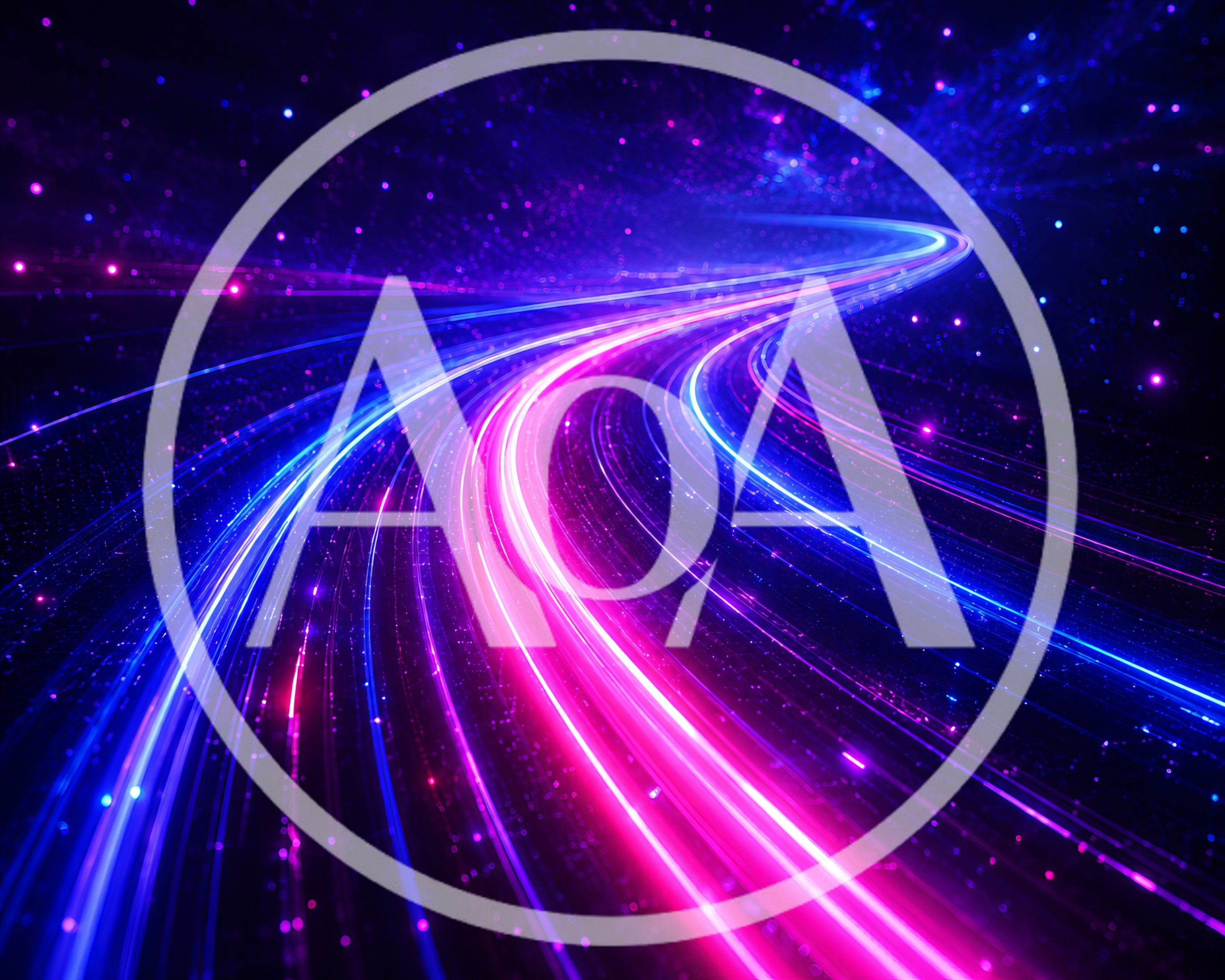 Abstract Digital Data Stream With Neon Light Trails