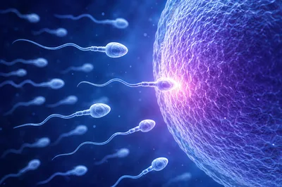 Sperm Cells Fertilizing An Egg Cell