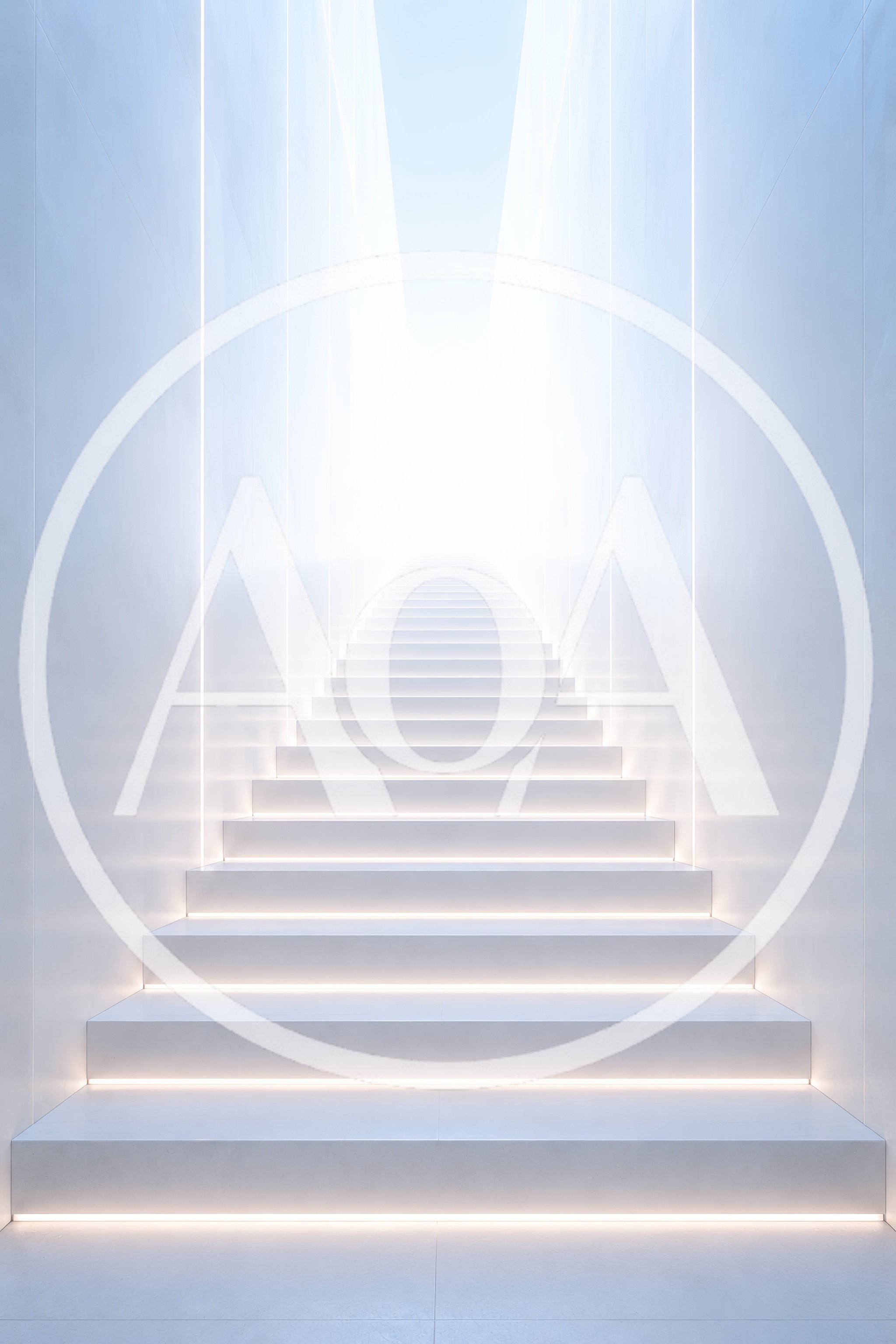 Illuminated Staircase Leading To Bright Light