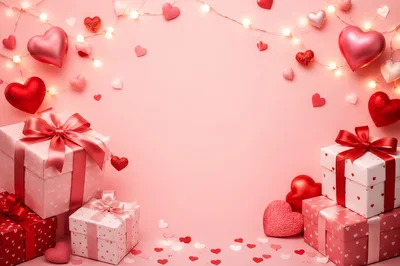 Valentine Day Gift Boxes With Heart Decorations