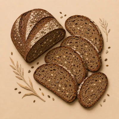 Sliced Whole Grain Rye Bread Loaf