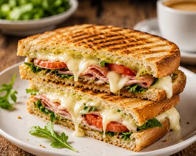 Grilled Ham and Cheese Panini Sandwich