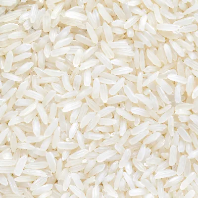 Top View Of Raw White Rice Grains