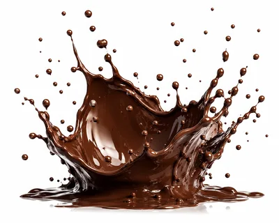 Dynamic Chocolate Splash Isolated On White Background