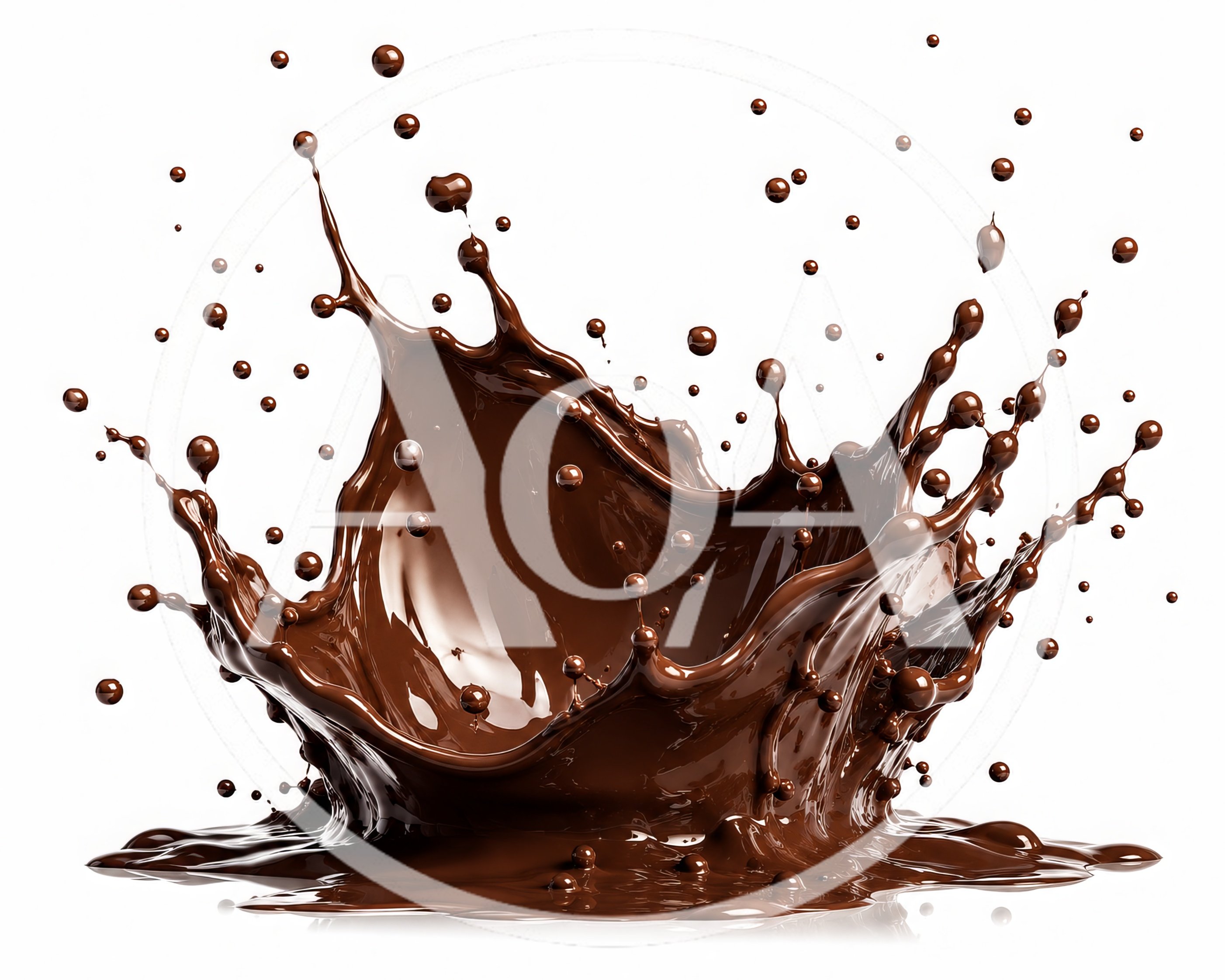 Dynamic Chocolate Splash Isolated On White Background
