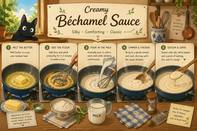 Illustrated Step By Step Bechamel Sauce Recipe