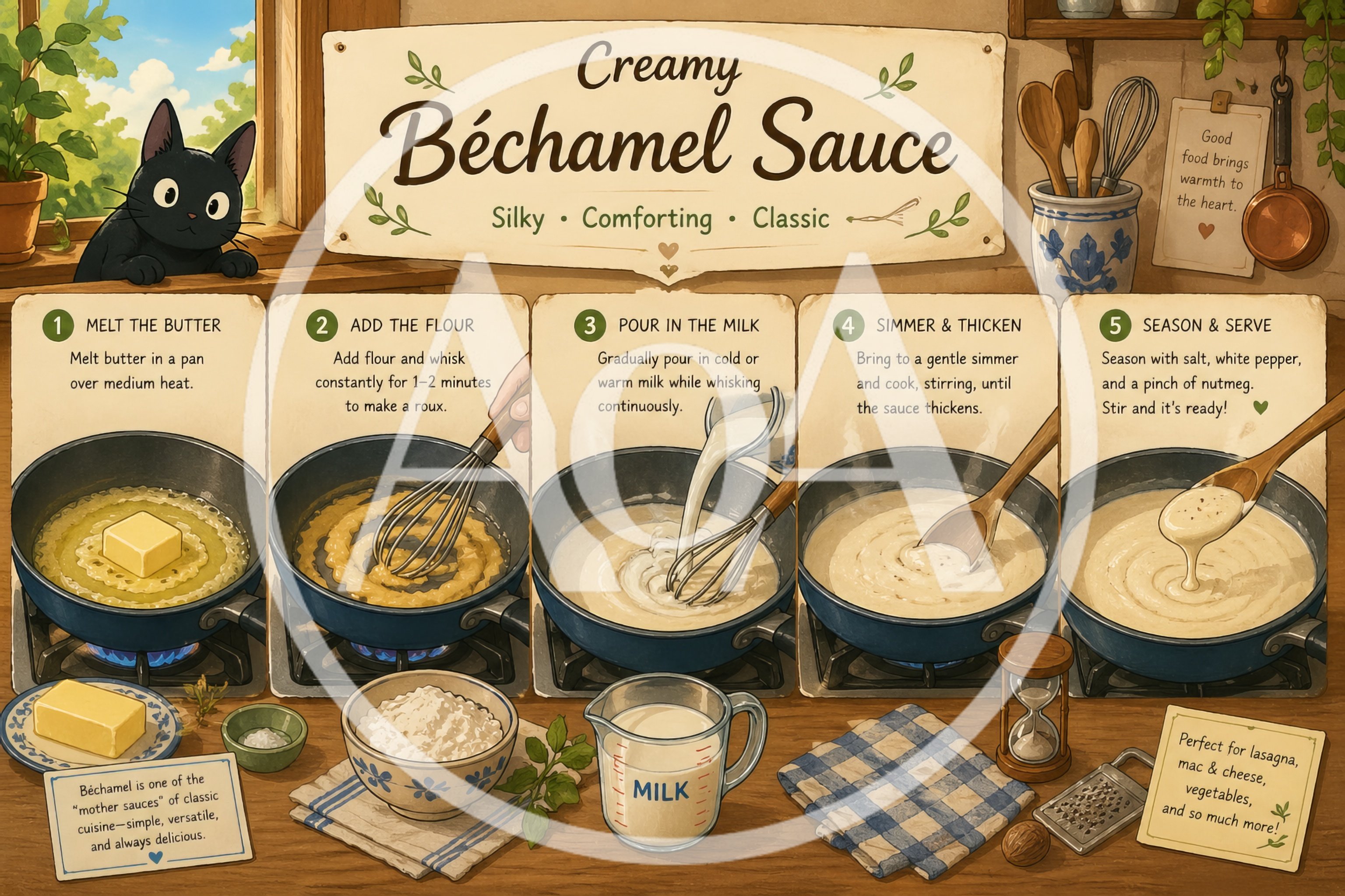 Illustrated Step By Step Bechamel Sauce Recipe