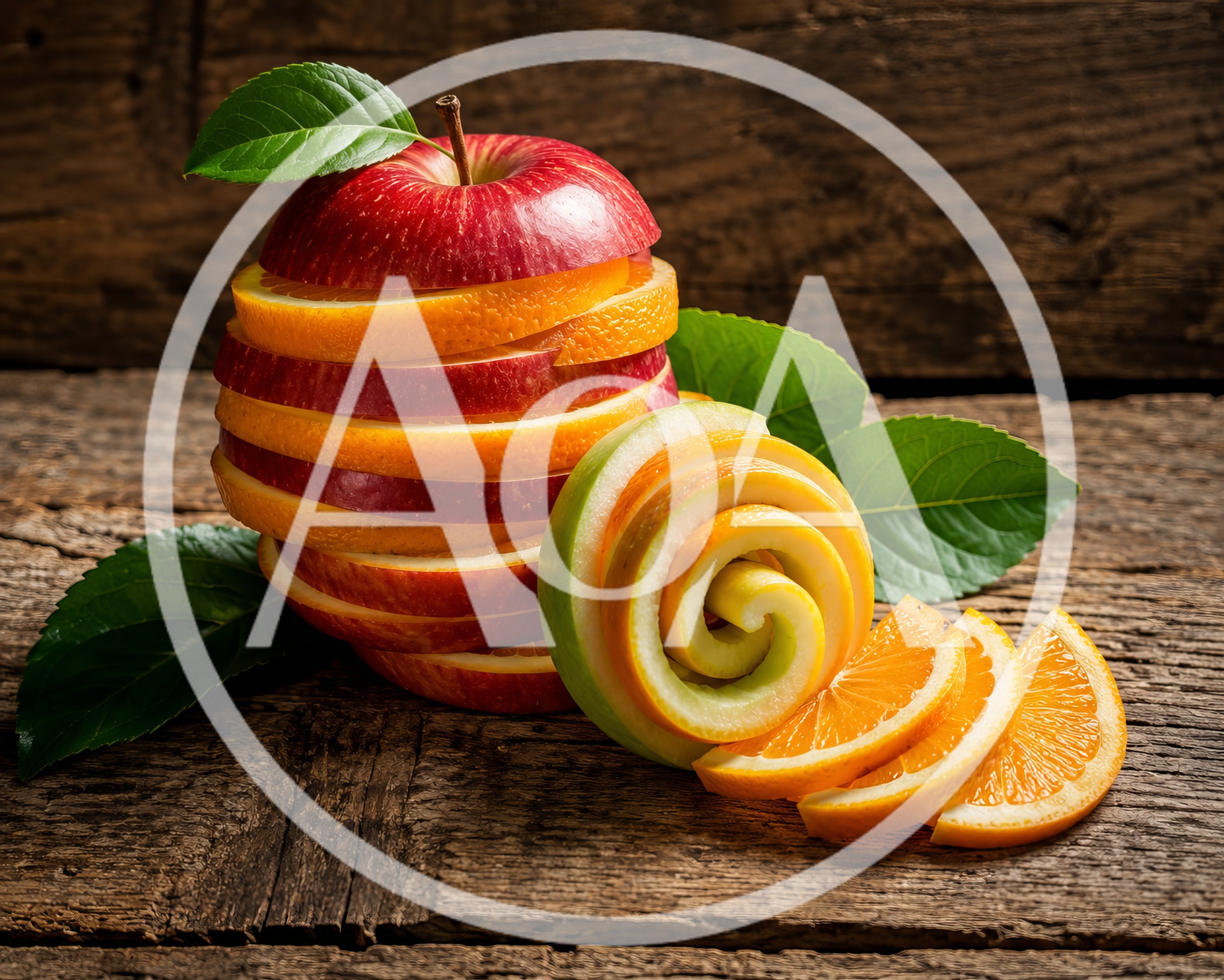 Stacked Sliced Apple And Orange Fruit Tower