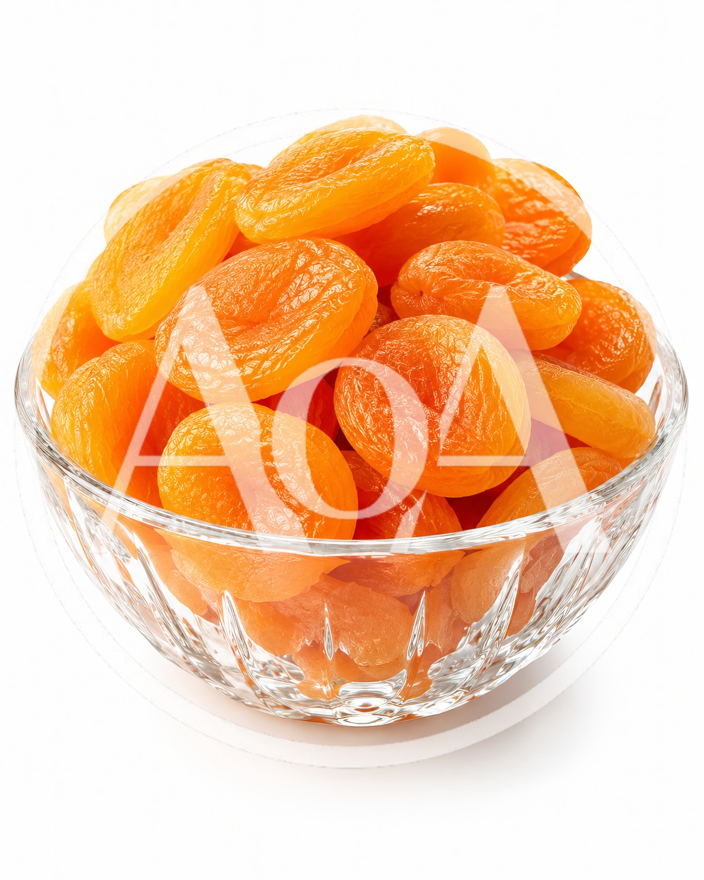 Dried Apricots in a Glass Bowl