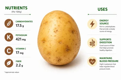 Nutritional Infographic Of A Raw Potato