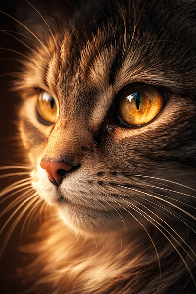 Close Up Portrait Of A Tabby Cat