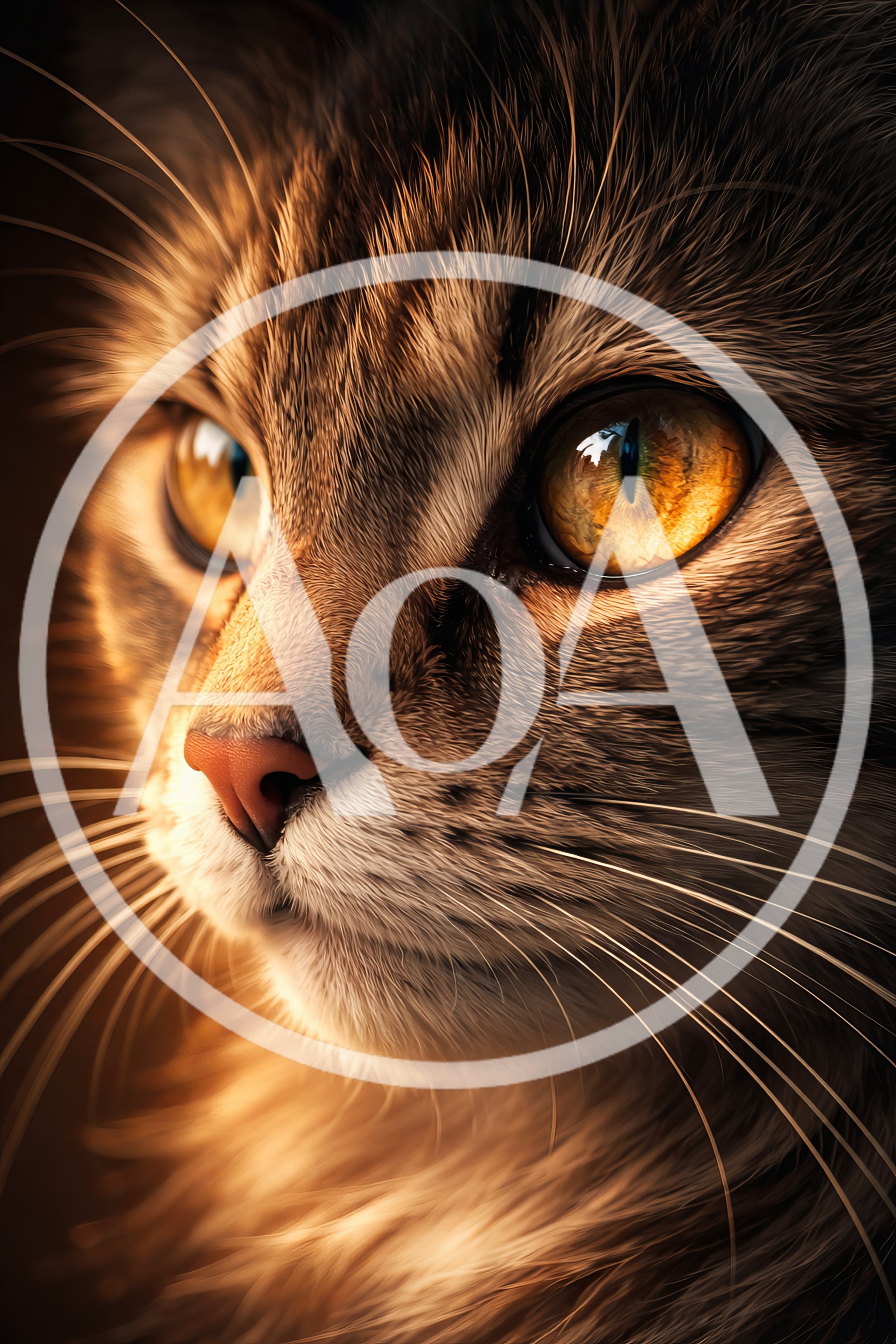 Close Up Portrait Of A Tabby Cat