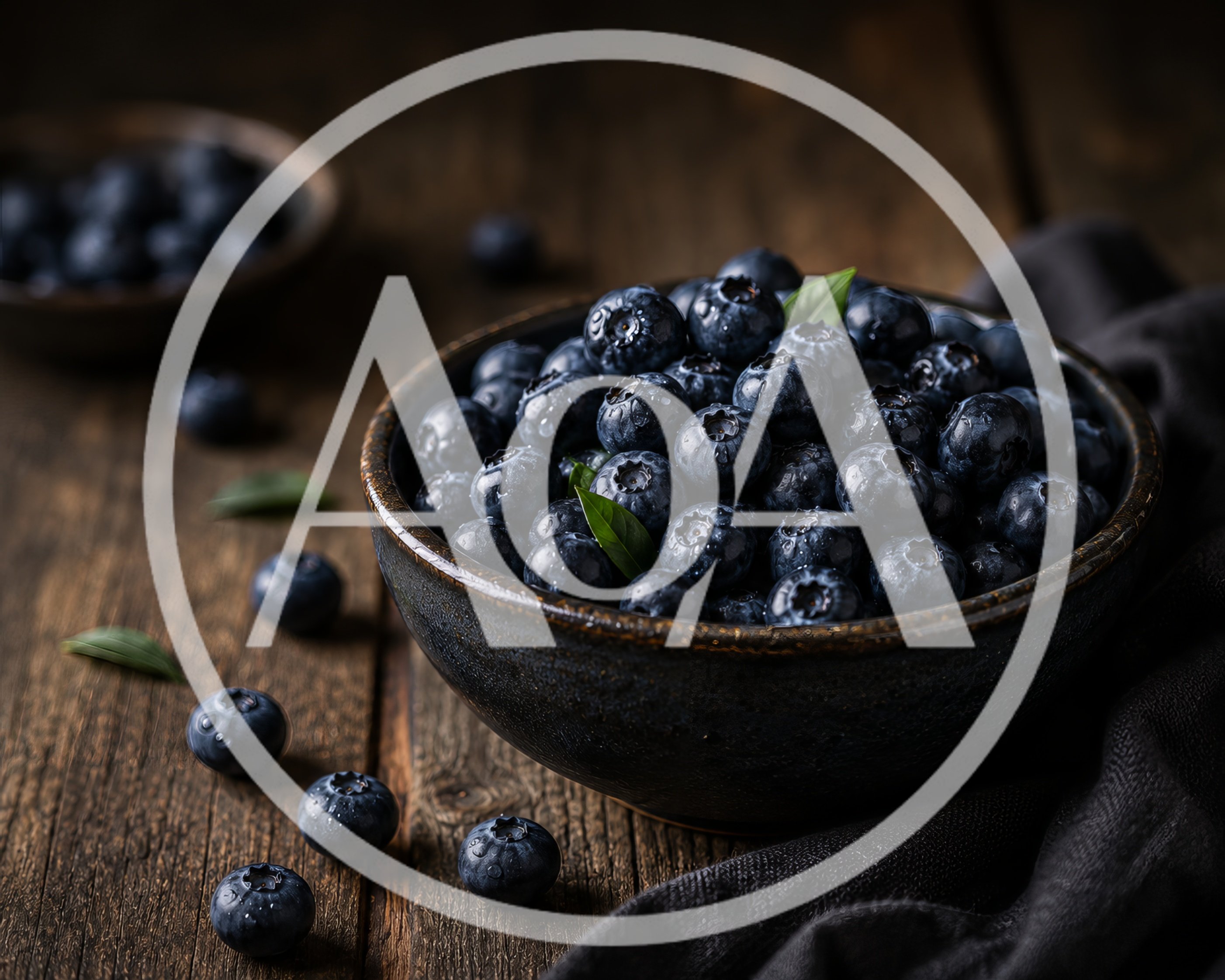 Fresh Blueberries In A Rustic Ceramic Bowl