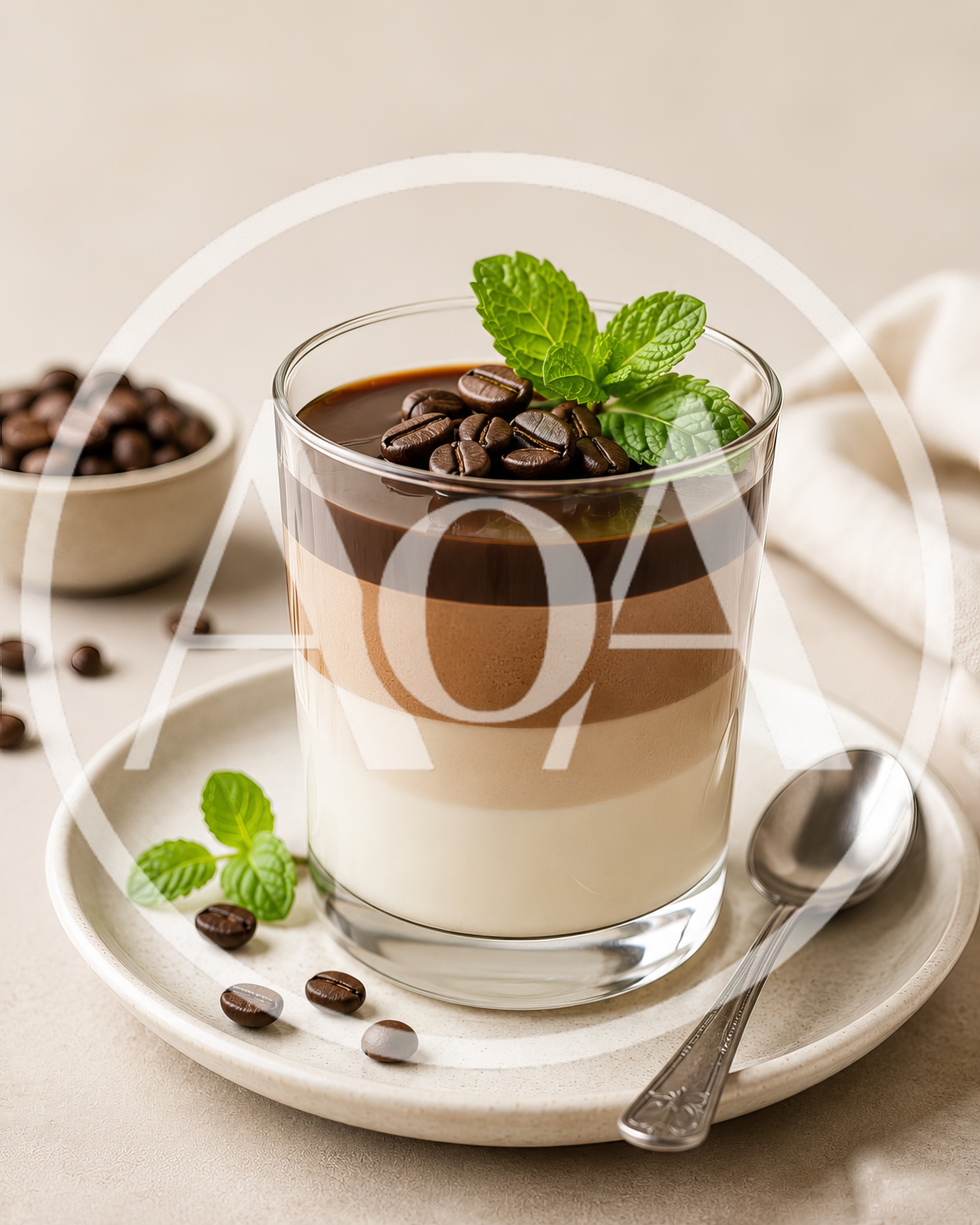 Layered Coffee Mousse Dessert in Glass