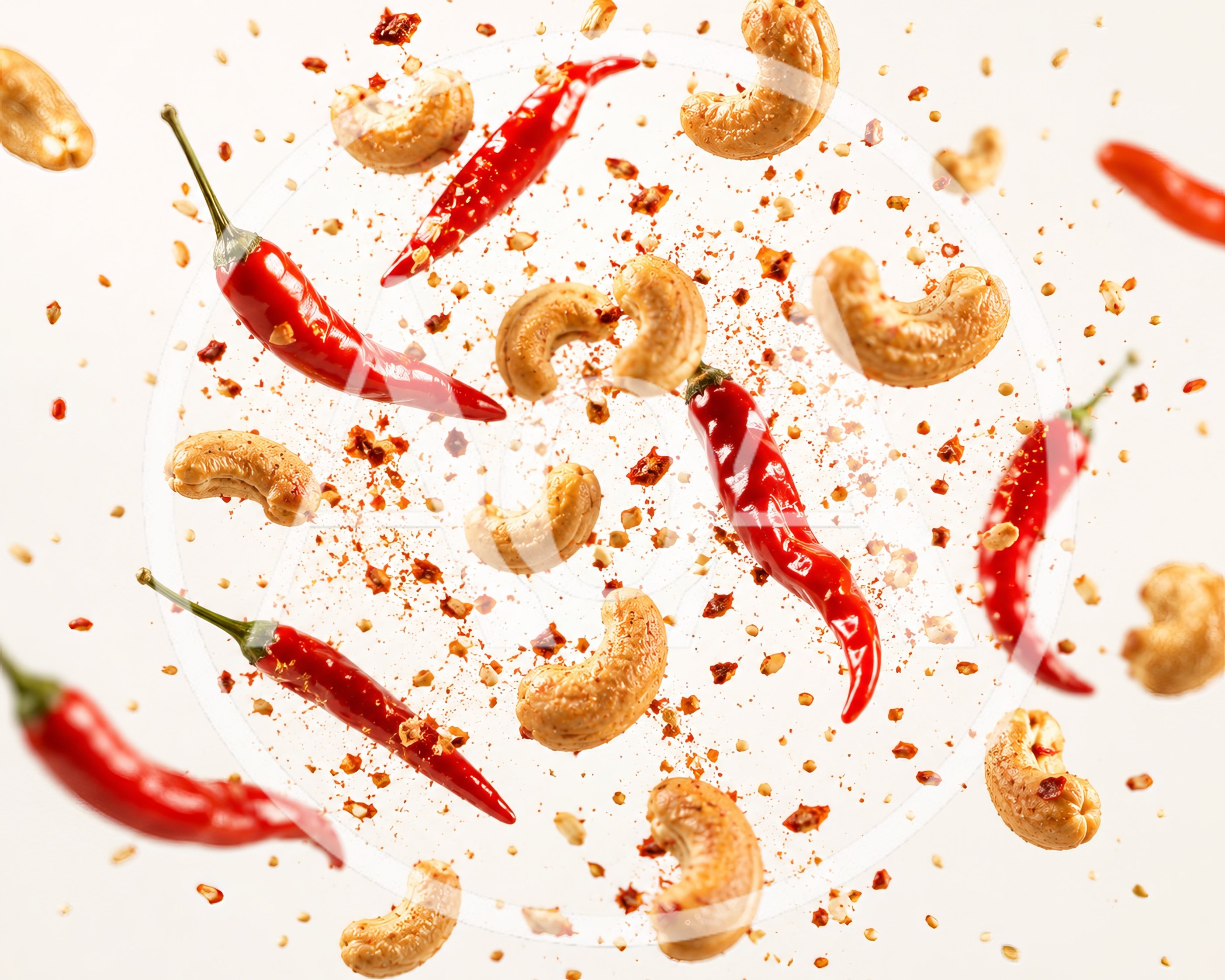 Flying Cashews and Red Chili Peppers