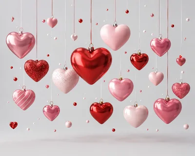 Hanging Decorative Heart Ornaments for Valentines Day