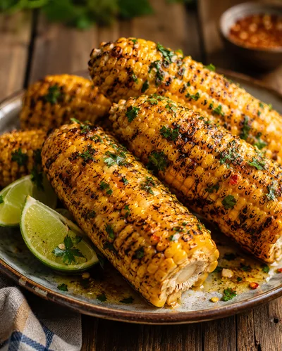 Grilled Corn on the Cob with Lime and Herbs