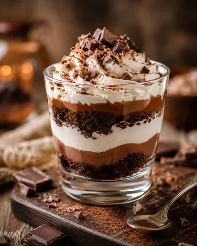 Chocolate Parfait Dessert In A Glass