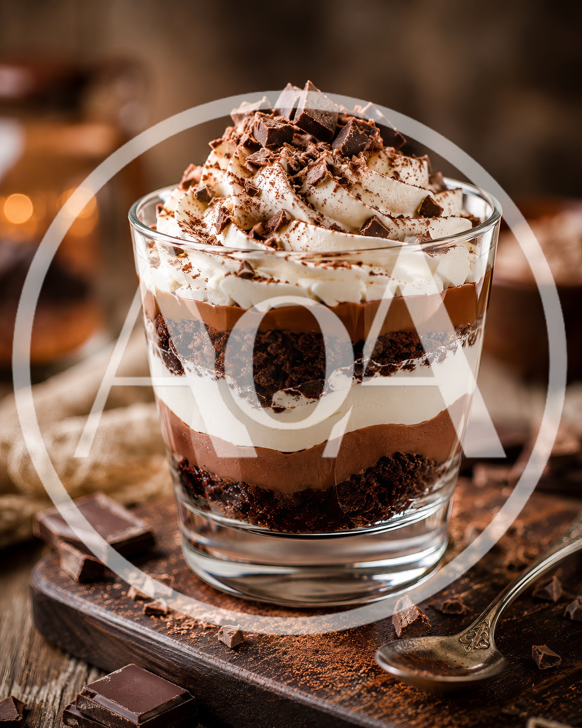 Chocolate Parfait Dessert In A Glass